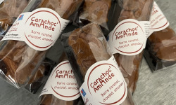 Les amandes et olives du Mont Bouquet - Carachoc amandes 40g - barre caramel tendre, chocolat noir et amandes