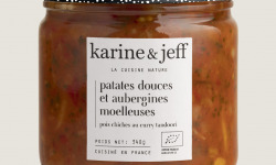 Karine & Jeff - Patates douces et aubergines moelleuses - pois chiches au curry Tandoori 340g
