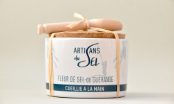 Artisans du Sel - Pot en céramique et Fleur de sel de Guérande naturelle + Pelle