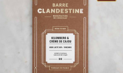 Barre Clandestine - Tablette de chocolat noir lacté bean to bar - Kilombero & crème de cajou - 60g