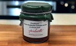 La table noire Eperluette - Confiture fraises Rhubarbe tomates et citron noir 225g