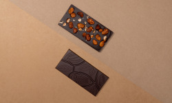 Basile et Téa - Tablette amandes caramélisées Noir 72% 100g