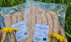 Ferme du Groin à L’Airbe - 5 chipolatas moutarde bio de porc plein air