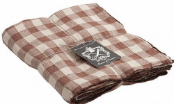 Maison de Vacances - Nappe Bourdon - Toile Mimi Vintage Vichy litchi - 170x170