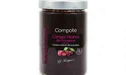 Conserves Guintrand - Compote De Cerises Noires Dénoyautées, Sans Sucres Ajoutés Yr - Bocal 580 Ml
