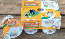 Ferme du Moulinet - 4 Yaourts au lait frais entier de la ferme*125g - brassés aux abricots (9%)