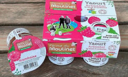 Ferme du Moulinet - 4 Yaourts au lait frais entier de la ferme*125g - brassés aux framboises (9%)