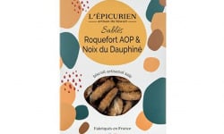 L'Epicurien - Biscuit Apéritif - Sablés Roquefort AOP & Noix du Dauphiné - 120g