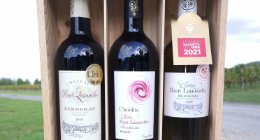 Château Haut-Lamouthe - Coffret Bois de 3 bouteilles : AOC Bergerac Vin Rouge et Blanc