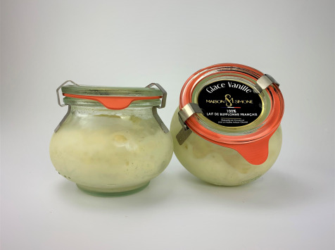 Maison Simone - Glaces au Lait de Bufflonne - Glace Vanille au lait de Bufflonne - 2xPetits Pots en Verre Réutilisable