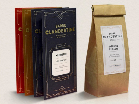 Barre Clandestine - Lot de 4 tablettes de chocolat et 1 infusion - Sélection Découverte