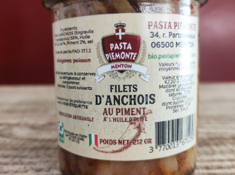 PASTA PIEMONTE - Anchois au Piment en Huile d'Olive