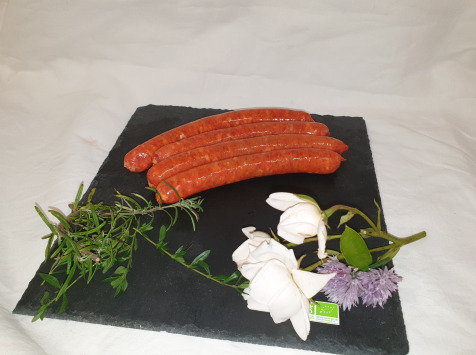 La Ferme du Montet - [SURGELÉ] - BARBECUE -  Merguez de Porc Noir Gascon BIO - 200 g