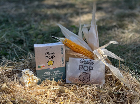 Grain Pop - Maïs à Popcorn saveur Fromage de Chèvre - 10 étuis