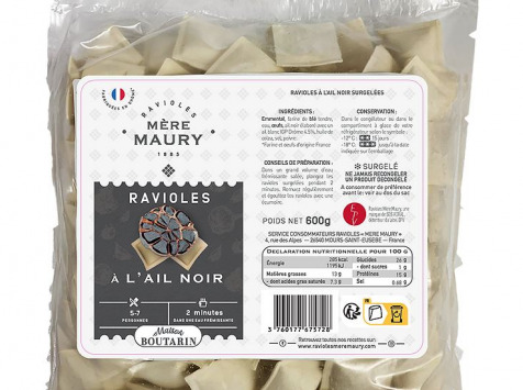 Ravioles Mère Maury - [Surgelé] Ravioles à l'Ail Noir (4,5%) ''Maison Boutarin'' - 600g
