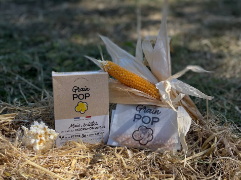 Grain Pop - Maïs à Popcorn Nature 10 étuis