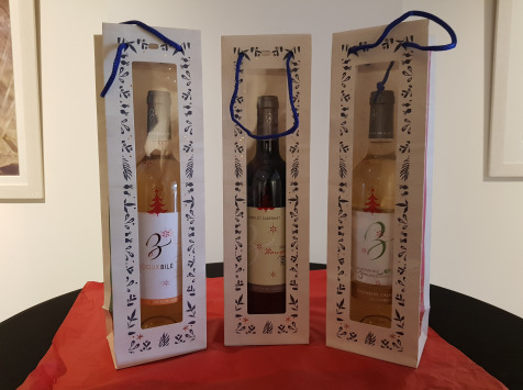 Domaine de Bilé - 3 Sacs Coffrets Cadeaux de Noël - 3 Bouteilles IGP Vin Côtes de Gascogne