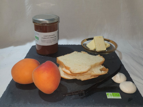 La Ferme du Montet - Confiture Extra d'abricots vanille BIO - 220 g