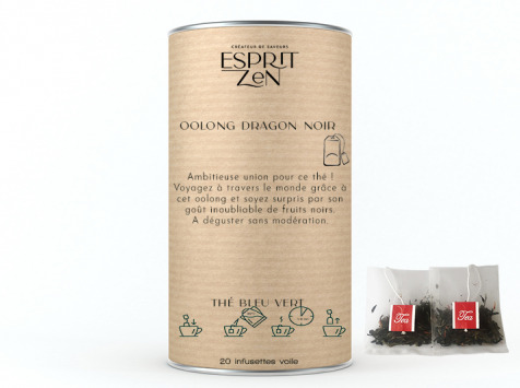 Esprit Zen - Thé Bleu Vert "Dragon noir" - Boite de 20 Infusettes