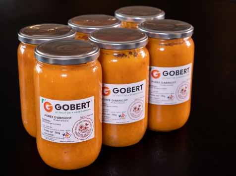 Gobert, l'abricot de 4 générations - Purée d'abricots - lot de 6 pots de 780g