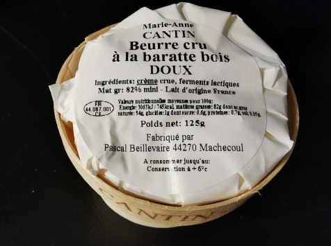La Fromagerie Marie-Anne Cantin - Bourriche De Beurre Cru À La Baratte Doux - 125 Gr