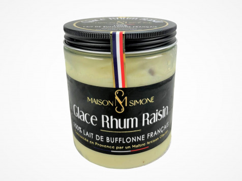 Maison Simone - Glaces au Lait de Bufflonne - Glace Rhum Raisin au lait de Bufflonne - 500ml