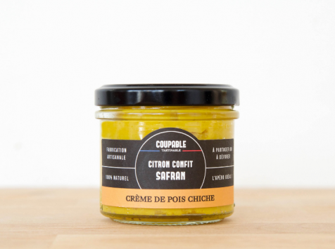 Coupable Tartinable - Crème de pois chiche Citron Confit et Safran
