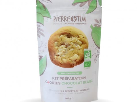 Pierre & Tim Cookies - Kit de Préparation Bio Cookies Chocolat Blanc