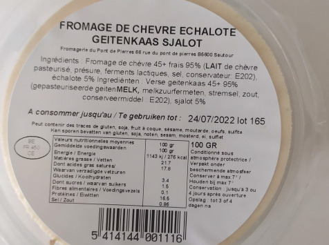 Beurre Plaquette - Selection Chèvre frais du Pont de Pierre Echalotte (Salé)