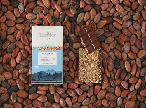 Acaoyer - Mini Tablette de chocolat Lait/Noisette 51% - Colombie