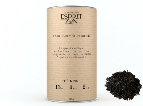 Esprit Zen - Thé noir Earl Grey Sup - 144 Boites de 100g