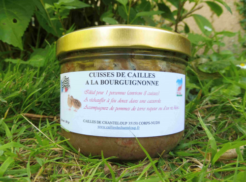 Cailles de Chanteloup - LOT de 5 sachets de cuisses de caille (2500 gr minimum) +  1 verrine de cuisses de cailles à la bourguignonne
