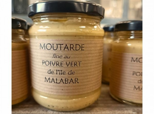 Piments et Moutardes du Périgord - Moutarde fine au poivre vert de l'Ile de Malabar 200g