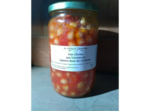 Les Délices du Scamandre - Pois Chiches Tomate Oignon Doux Des Cévennes - Bocal 650 G