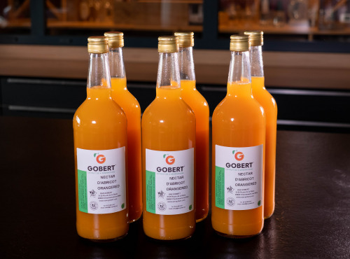Gobert, l'abricot de 4 générations - Nectar d'abricot, variété Orangered - lot de 6 bouteilles d'1L