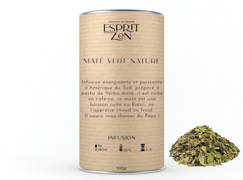 Esprit Zen - Infusion énergisante " Maté " - nature - Boite de 100g