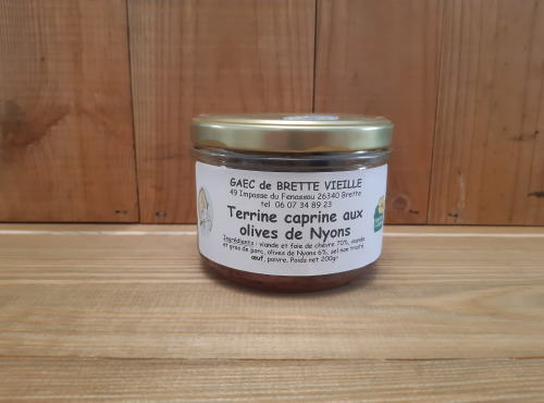 Gaec de Brette Vieille - Terrine caprine aux olives de Nyons - 200g