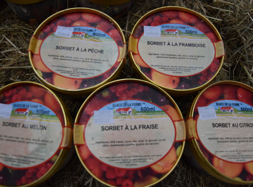 Les Glaces de la Promesse - Assortiment De Sorbet Citron,fraise,framboise,pêche et groseille 5x 500 Ml