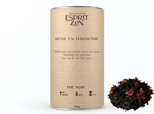 Esprit Zen - Thé Noir "Rose en Harmonie" - rose - Boite 100g