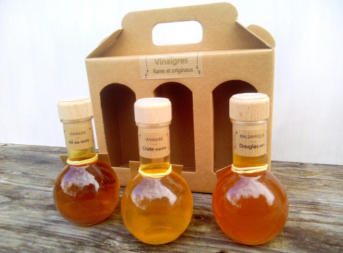 L'herbandine - Coffret de 3 vinaigres sauvages - bouteilles sphériques