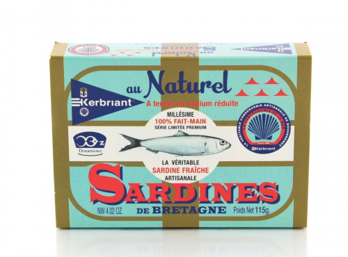 SARL Kerbriant ( Conserverie ) - Sardines au Naturel à teneur réduite en sodium - 115g