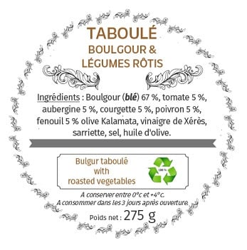 Les Bocaux du Bistrot - Taboulé boulgour et légumes rôtis