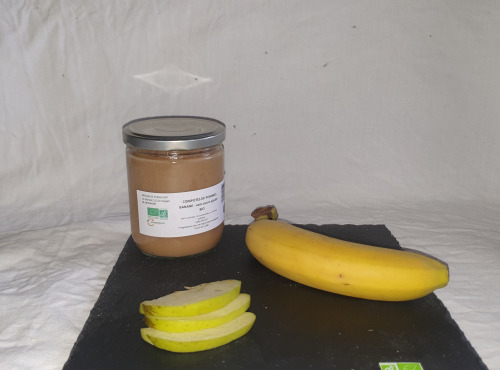 La Ferme du Montet - Compote Pommes Banane sans sucre ajouté BIO - 420 g