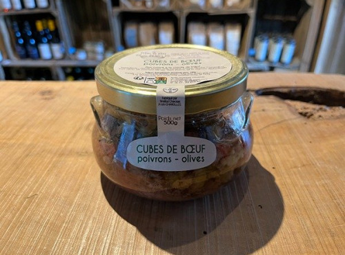 La Ferme de Bray - Cube de bœuf poivrons olives - 500g