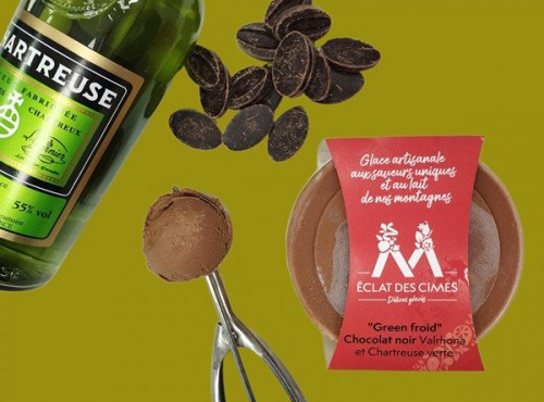 Eclat des cimes - Glace "Green froid" Chocolat noir Valrhona et Chartreuse verte 440 ml