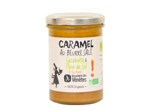 Biscuiterie des Vénètes - Caramel au beurre salé à tartiner cacahuète et fleur de sel