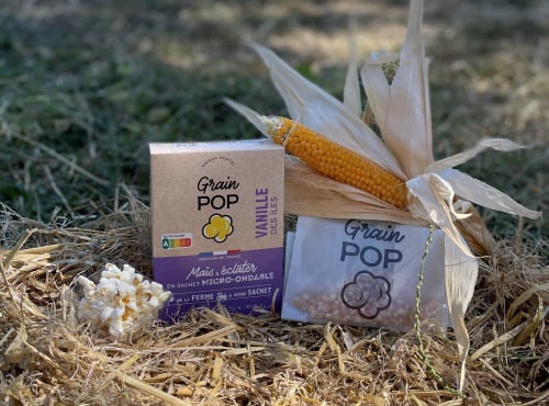 Grain Pop - Maïs à Popcorn saveur Vanille - 10 étuis