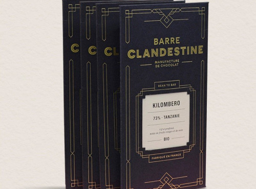 Barre Clandestine - Lot de 4 tablettes de chocolat - Sélection Grand cru pur origine