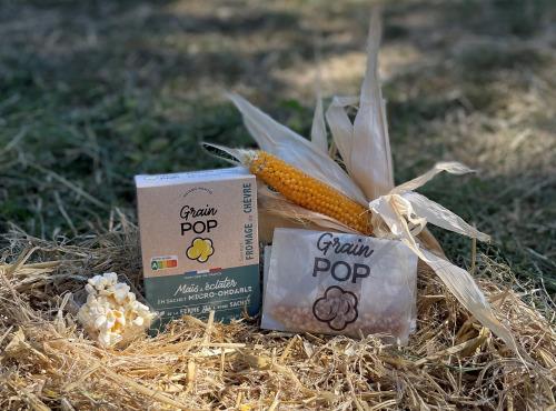 Grain Pop - Maïs à Popcorn saveur Fromage de Chèvre - 10 étuis