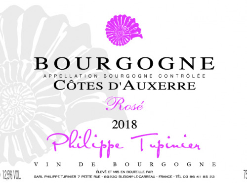 Domaine Tupinier Philippe - Côte D'Auxerre Rosé 2018 - 1 Bouteilles De 75 Cl